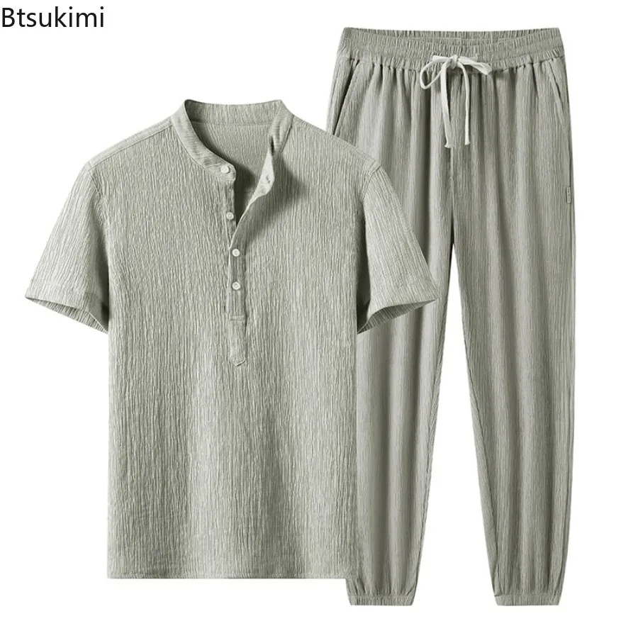 Men's Ice Silk Sports Suit Summer Thin Lightweight Breathable 2 Piece Outfit Short Sleeve T Shirt Matching Long Pants Tracksuit
Men's Ice Silk Sports Suit Summer Thin Lightweight Breathable 2 Piece Outfit Short Sleeve T Shirt Matching Long Pants Tracksuit