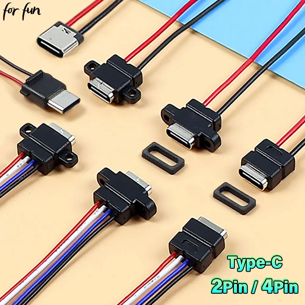 For Fun 2/5PCS Type-C 2Pin 4Pin Waterproof Female Socket with Cable Charging Data Transmission USB Connector Type C 2P Male Port
For Fun 2/5PCS Type-C 2Pin 4Pin Waterproof Female Socket with Cable Charging Data Transmission USB Connector Type C 2P Male Port