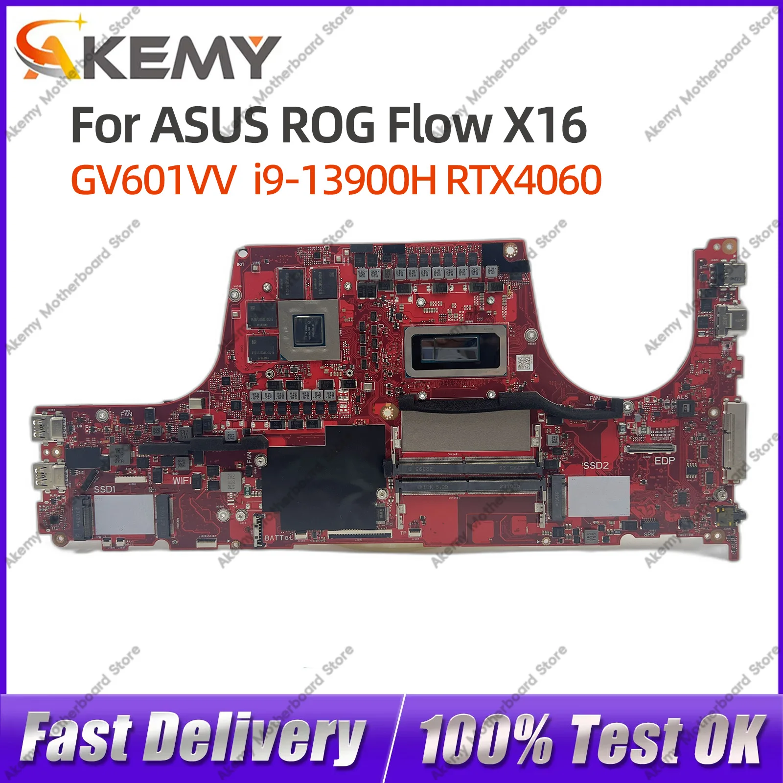For ASUS ROG Flow X16 GV601VV Notebook Motherboard GV601V i9-13900H CPU RTX4060 100% Tested OK
For ASUS ROG Flow X16 GV601VV Notebook Motherboard GV601V i9-13900H CPU RTX4060 100% Tested OK