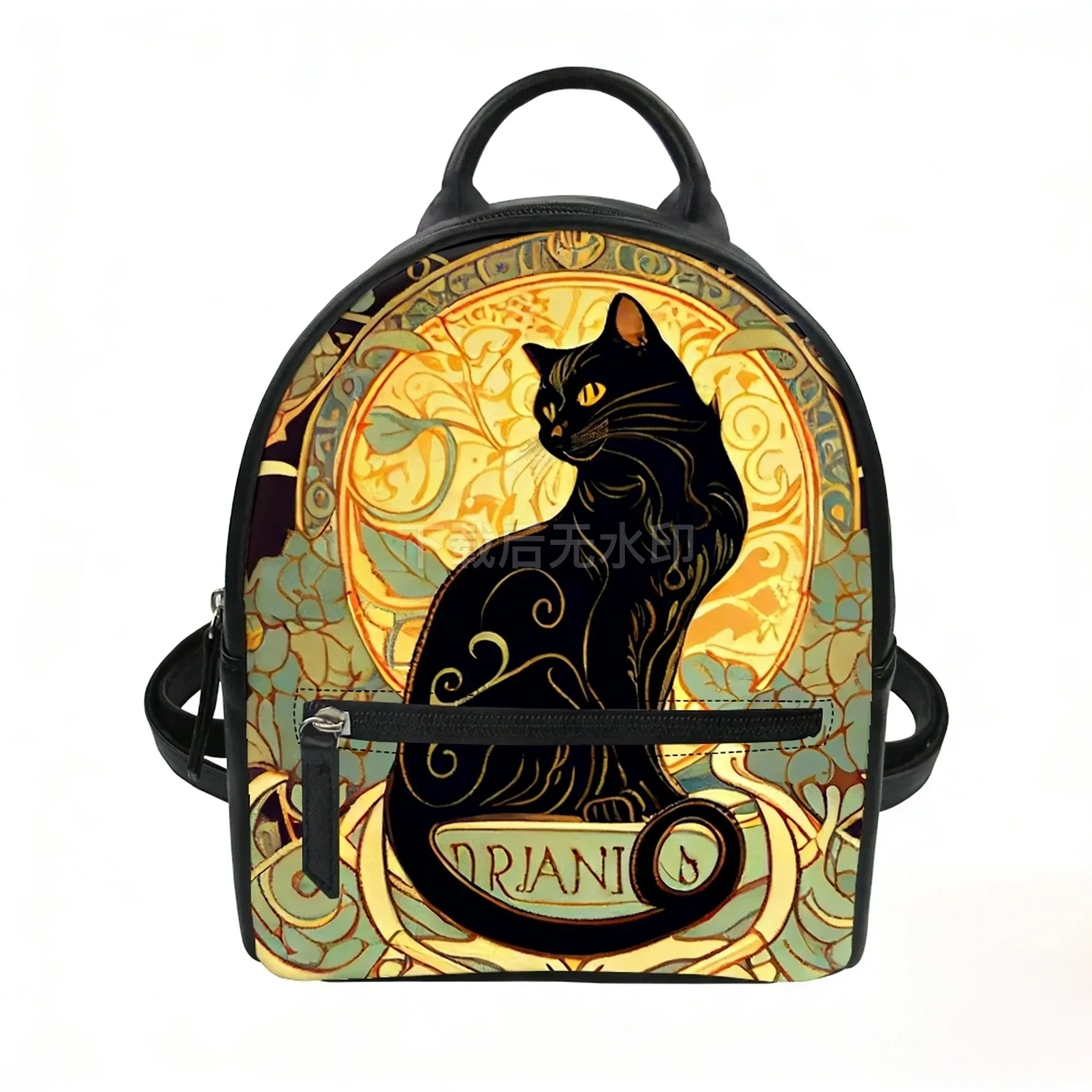Retro literary Noble Black Cat Custom Backpack Purse Women Carter Schoolbags Double Shoulder Bag Mini Daypack Leather Travel Bag
Retro literary Noble Black Cat Custom Backpack Purse Women Carter Schoolbags Double Shoulder Bag Mini Daypack Leather Travel Bag