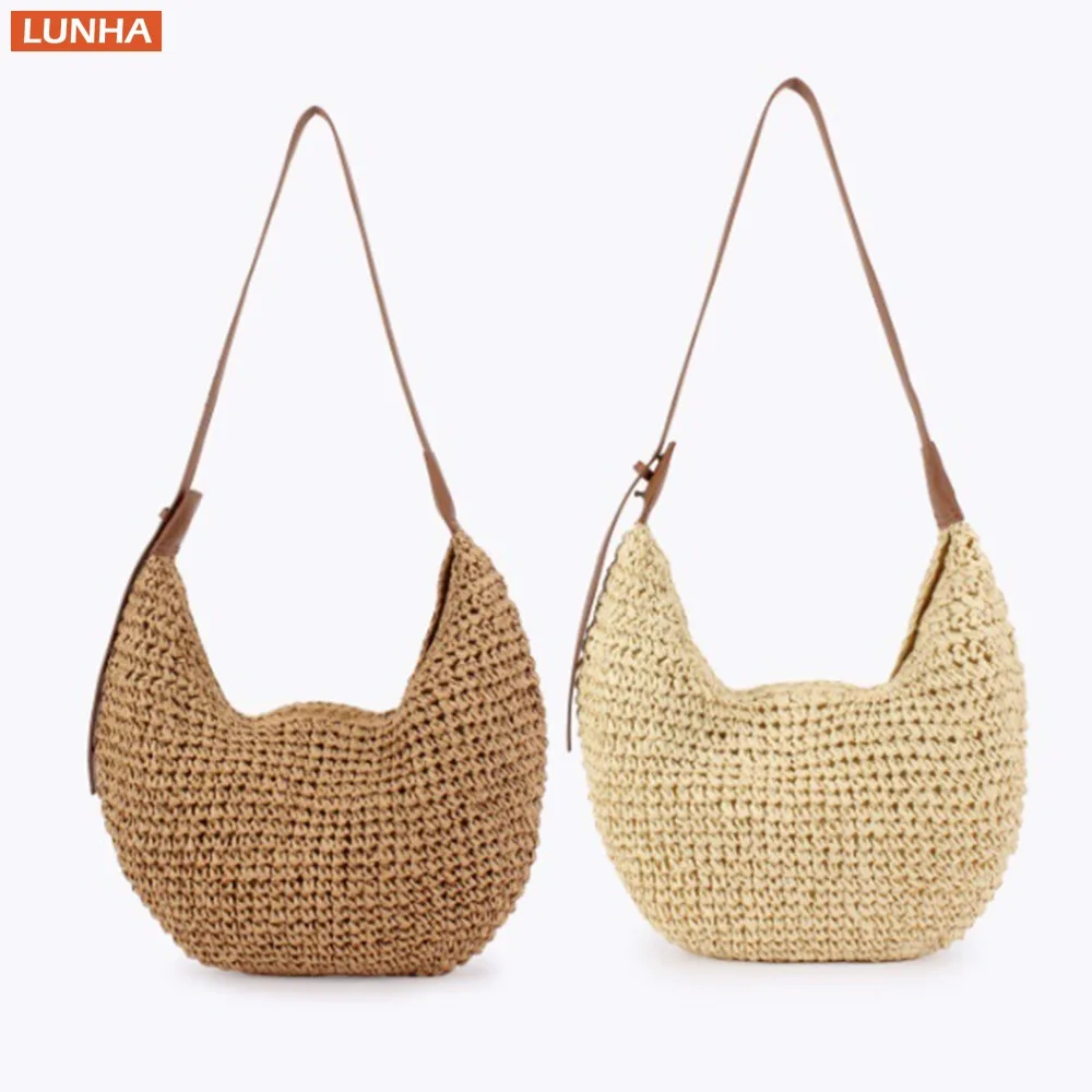 Women Straw Woven Shoulder Bag Crossbody Purse for Ladies Handmade Lightweight Casual Bohemia Beach Sling Bag Large Capacity
Women Straw Woven Shoulder Bag Crossbody Purse for Ladies Handmade Lightweight Casual Bohemia Beach Sling Bag Large Capacity