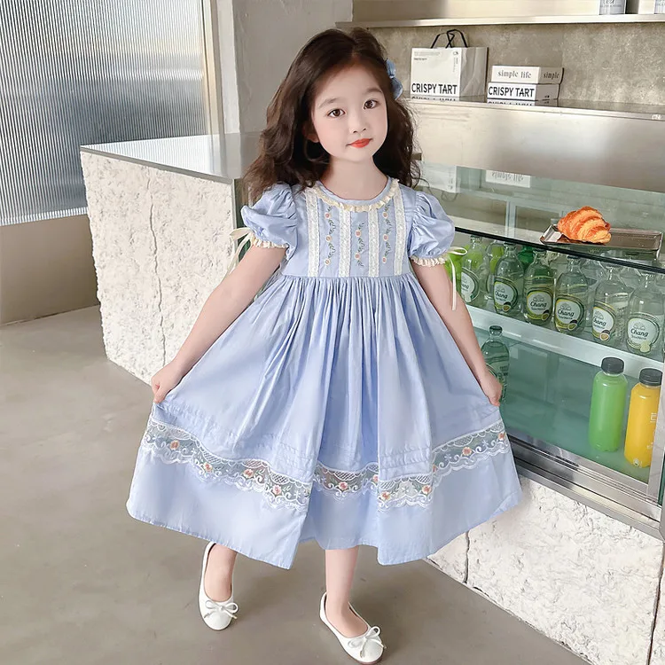 Girls Cotton Short Sleeved Dress Baby Girl One-piece Korean Kids Clothing 2026 New Blue/White Casual Dresses for 2-10 Years Old
Girls Cotton Short Sleeved Dress Baby Girl One-piece Korean Kids Clothing 2026 New Blue/White Casual Dresses for 2-10 Years Old