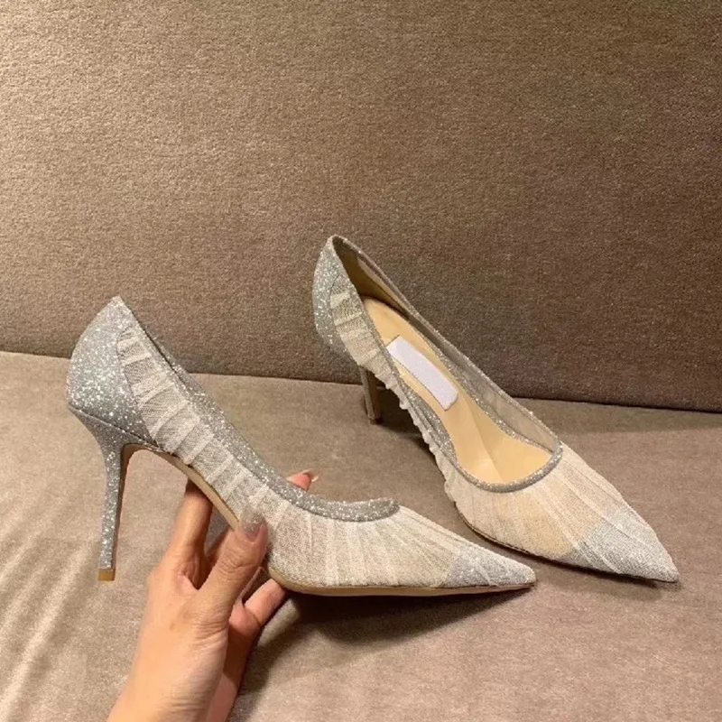 Lace Pointed Mesh Fine Heel Shoes Women's Autumn New Fairy Style Sexy High Heels Shoes Shallow Wedding Shoes
Lace Pointed Mesh Fine Heel Shoes Women's Autumn New Fairy Style Sexy High Heels Shoes Shallow Wedding Shoes