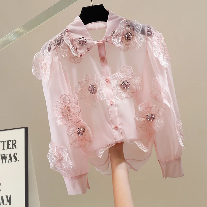 Faionable Heavyweight Floral Decoration Long Sve Collar irt Loose Fit Women's Sle Breathable Thin Material Comm...
Faionable Heavyweight Floral Decoration Long Sve Collar irt Loose Fit Women's Sle Breathable Thin Material Comm...