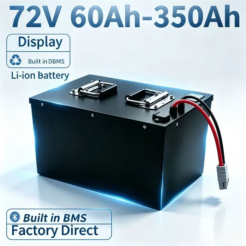 72V Rechargeable Lithium Battery With Built-in BMS, 60Ah to 300Ah Large Capacity Li-ion Power Source, Suitable for E-Bike Scoote
72V Rechargeable Lithium Battery With Built-in BMS, 60Ah to 300Ah Large Capacity Li-ion Power Source, Suitable for E-Bike Scoote