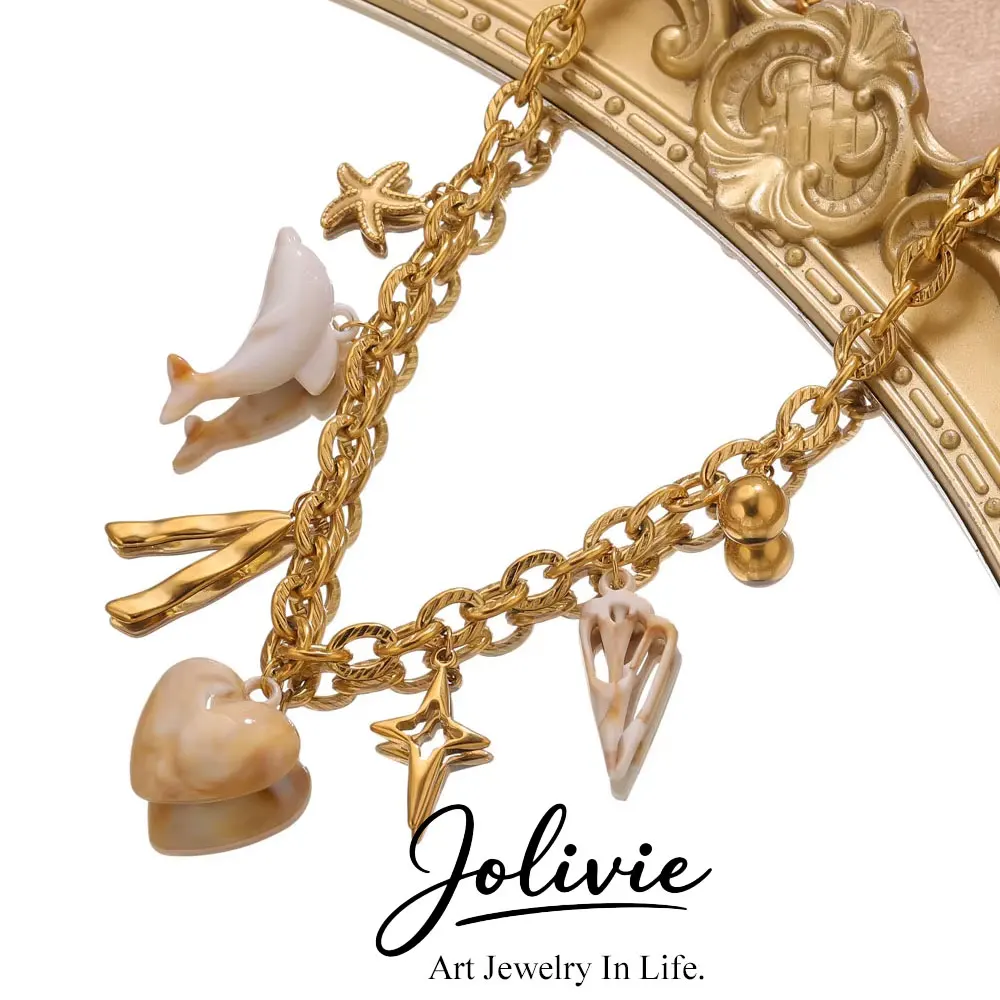 Jolivie Stainless Steel Beach Starfish Necklace on the neck Women's Jewelry Resin Heart Pendant Necklace For Women Choker
Jolivie Stainless Steel Beach Starfish Necklace on the neck Women's Jewelry Resin Heart Pendant Necklace For Women Choker