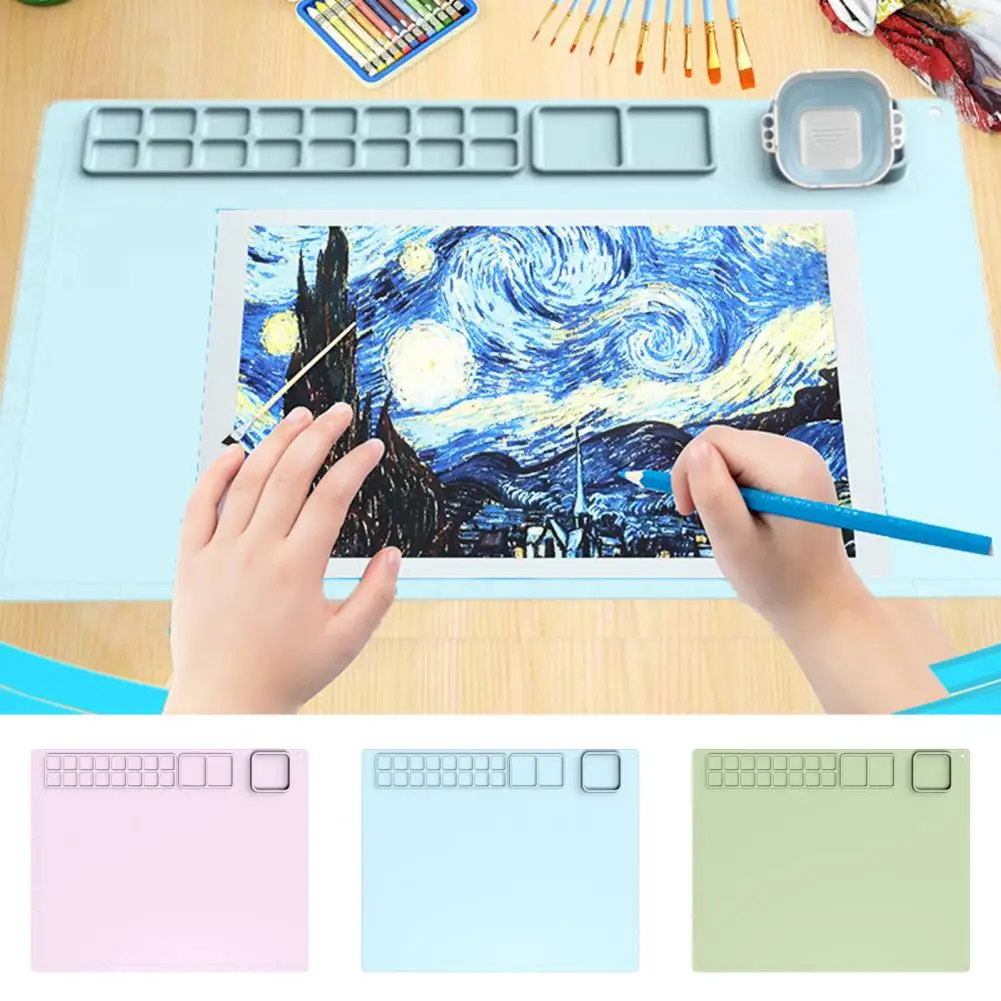 Silicone Painting Mat With Cleaning Cup Waterproof DIY Arts Mixing Palette Drawing Pad Graffiti Mat Children Drawing Mat
Silicone Painting Mat With Cleaning Cup Waterproof DIY Arts Mixing Palette Drawing Pad Graffiti Mat Children Drawing Mat