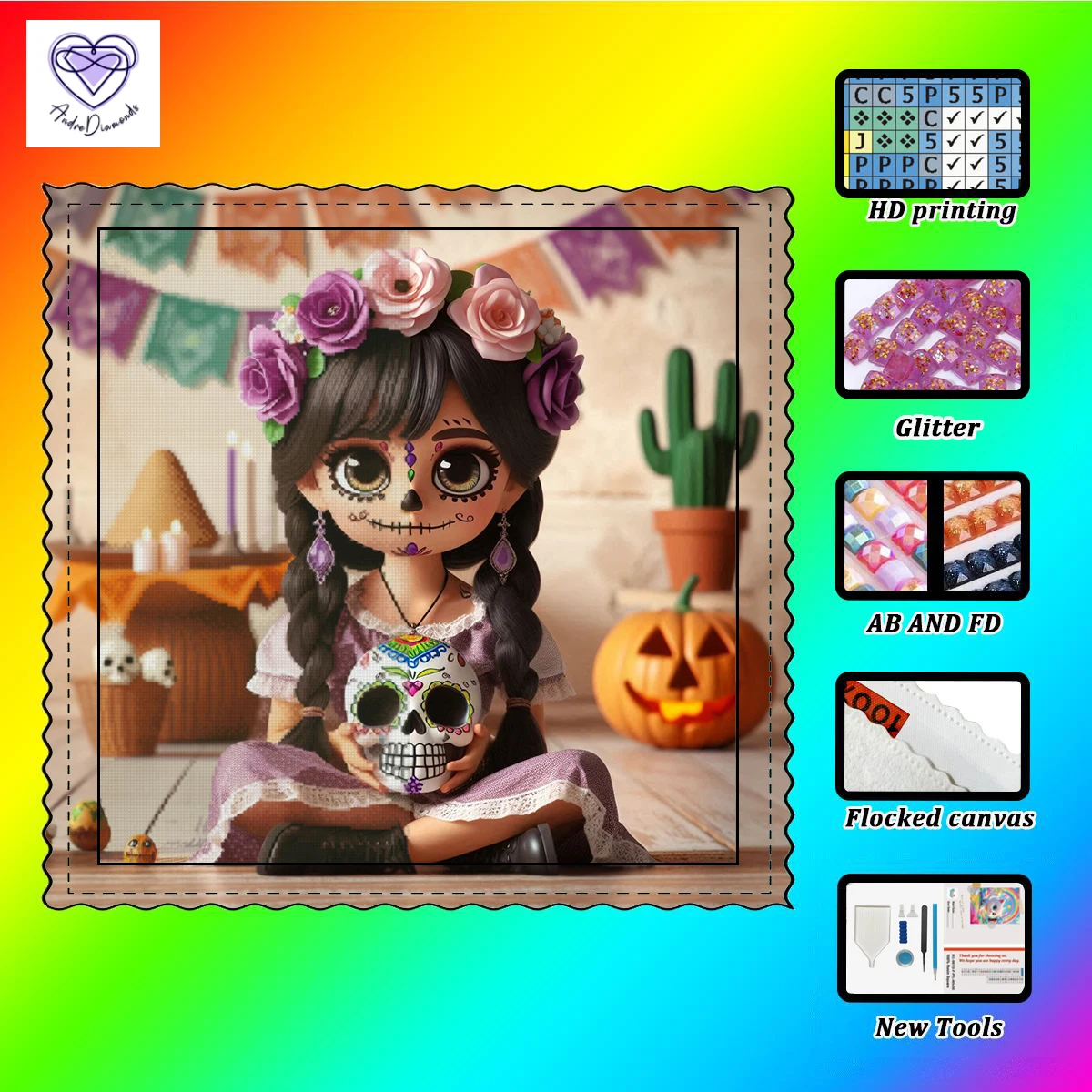 【Andre Diamond Art】Девушка на Хэллоуин с металлическими стразами и кристаллами AB Rhinestone Fairy Dust Rhinestone Perfect Resin Diamond Pa
【Andre Diamond Art】Девушка на Хэллоуин с металлическими стразами и кристаллами AB Rhinestone Fairy Dust Rhinestone Perfect Resin Diamond Pa