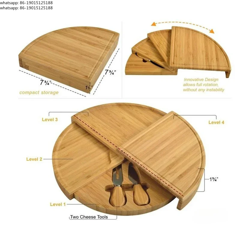 Multipurpose tray folding cheese board fan rotating knife and fork set fruit board bamboo wood
Multipurpose tray folding cheese board fan rotating knife and fork set fruit board bamboo wood