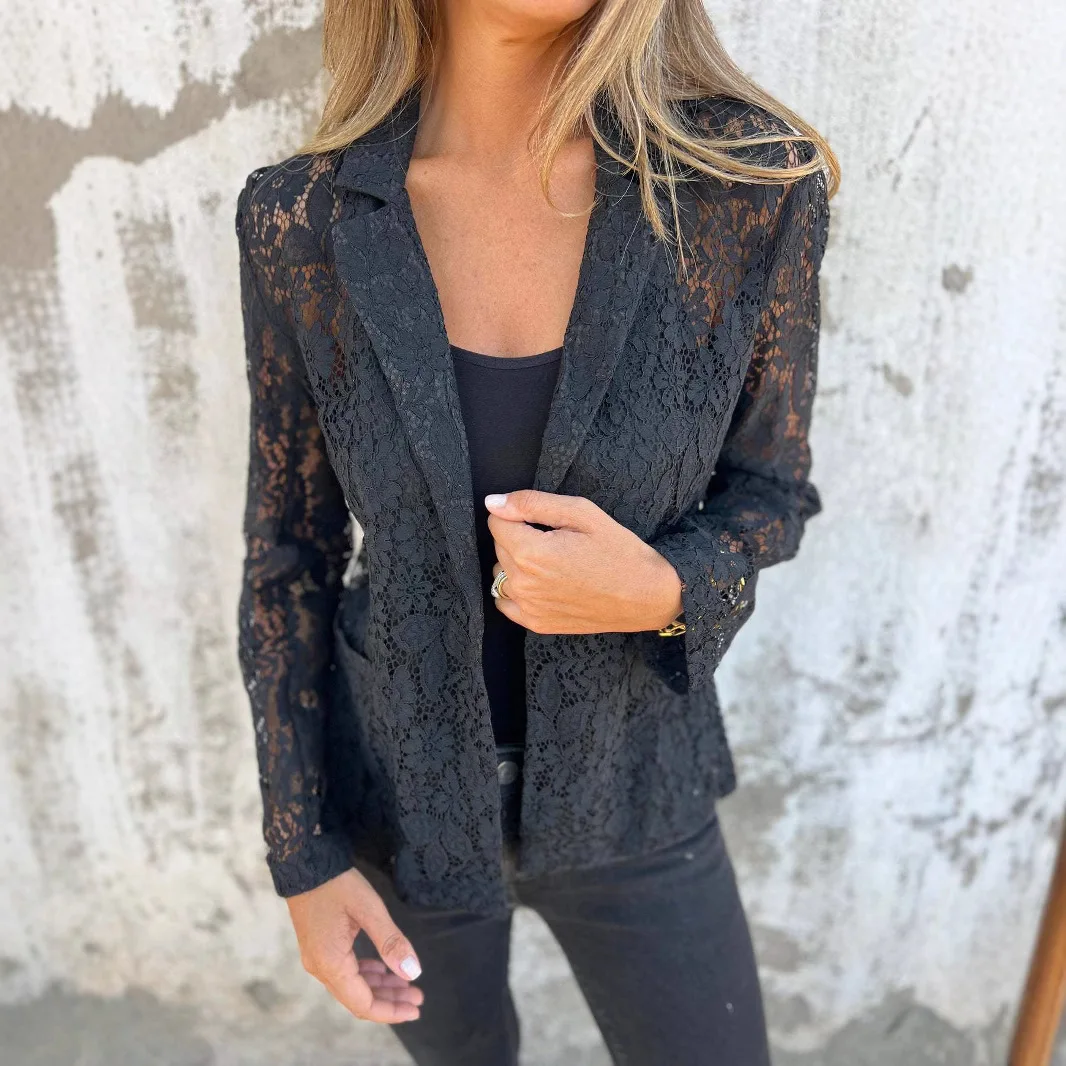 2025 Summer Women's Jacket, New Fashion Casual Dress Solid Color Lace Blazer, White, Black Available
2025 Summer Women's Jacket, New Fashion Casual Dress Solid Color Lace Blazer, White, Black Available