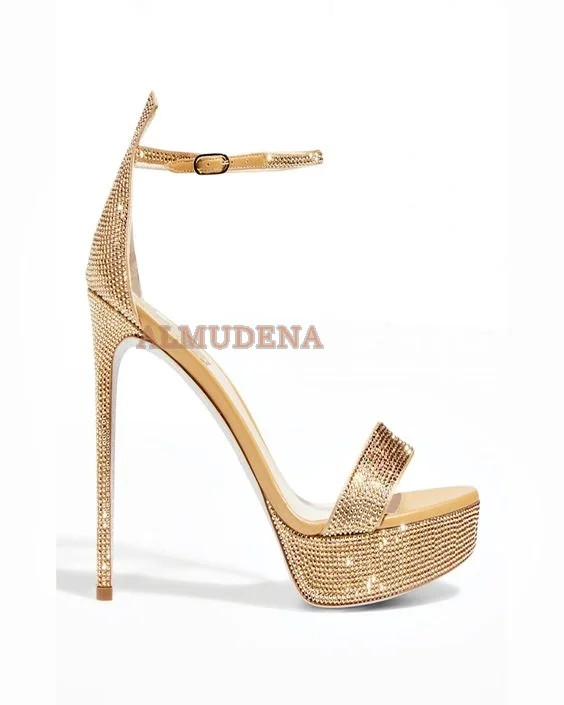 Women Platform Sandals Crystal Stilettos Rhinestone Super High Heel Sandals Sexy Strappy 2022 Luxury Designer Summer Shoes
Women Platform Sandals Crystal Stilettos Rhinestone Super High Heel Sandals Sexy Strappy 2022 Luxury Designer Summer Shoes