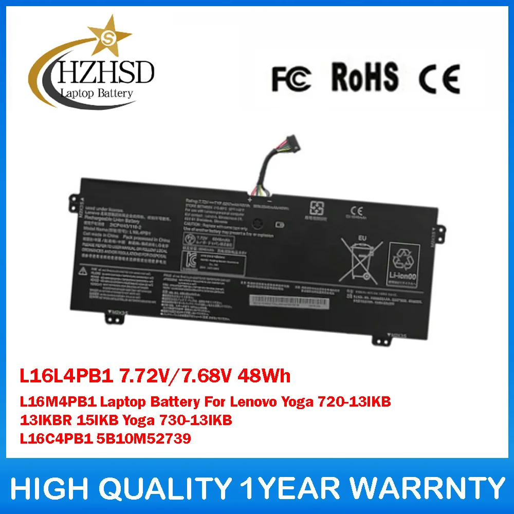 L16L4PB1 7.72V/7.68V 48Wh L16M4PB1 Laptop Battery For Lenovo Yoga 720-13IKB 13IKBR 15IKB Yoga 730-13IKB L16C4PB1 5B10M52739
L16L4PB1 7.72V/7.68V 48Wh L16M4PB1 Laptop Battery For Lenovo Yoga 720-13IKB 13IKBR 15IKB Yoga 730-13IKB L16C4PB1 5B10M52739