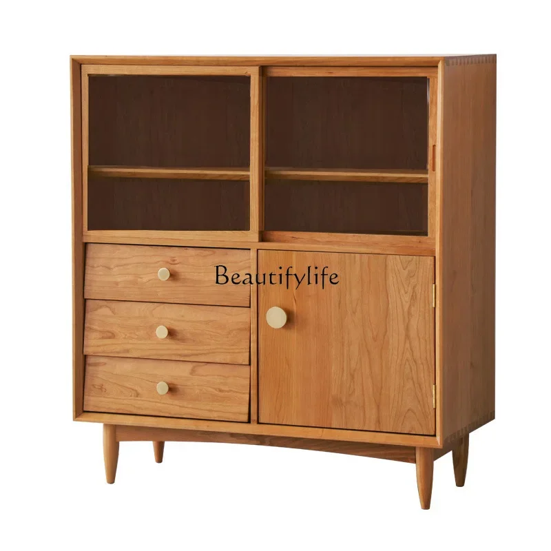 Nordic solid wood storage cupboard cherry wood dining room furniture side cabinet
Nordic solid wood storage cupboard cherry wood dining room furniture side cabinet