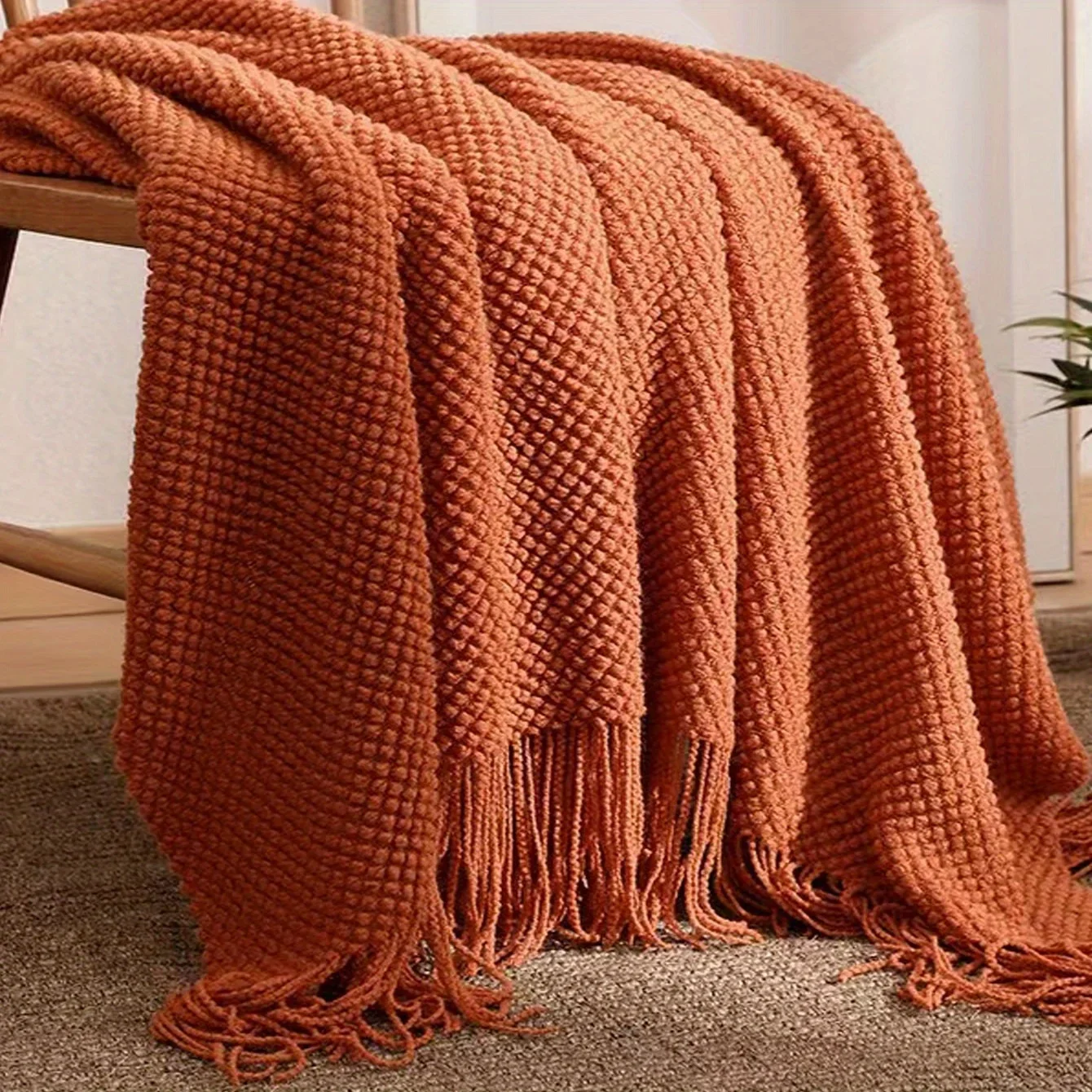 1pc Soft Warm Throw Blanket Nap Blanket for Couch SofaMorandi Orange Tassel Knitted Blanket, Camping Travelling
1pc Soft Warm Throw Blanket Nap Blanket for Couch SofaMorandi Orange Tassel Knitted Blanket, Camping Travelling