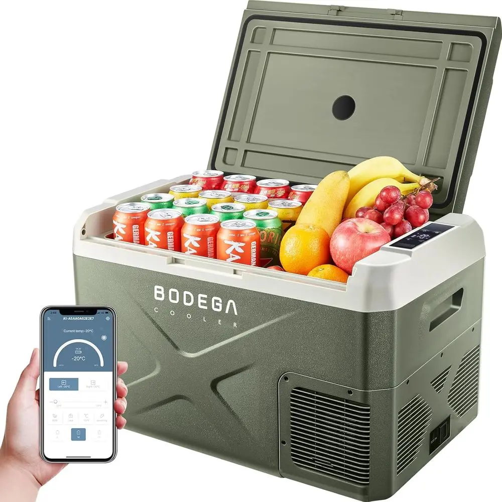 Portable 12V/24V 32-Quart Car Refrigerator with App Control, Temperature Range 4℉ to 68℉ for RV, Camping, and Home Use
Portable 12V/24V 32-Quart Car Refrigerator with App Control, Temperature Range 4℉ to 68℉ for RV, Camping, and Home Use