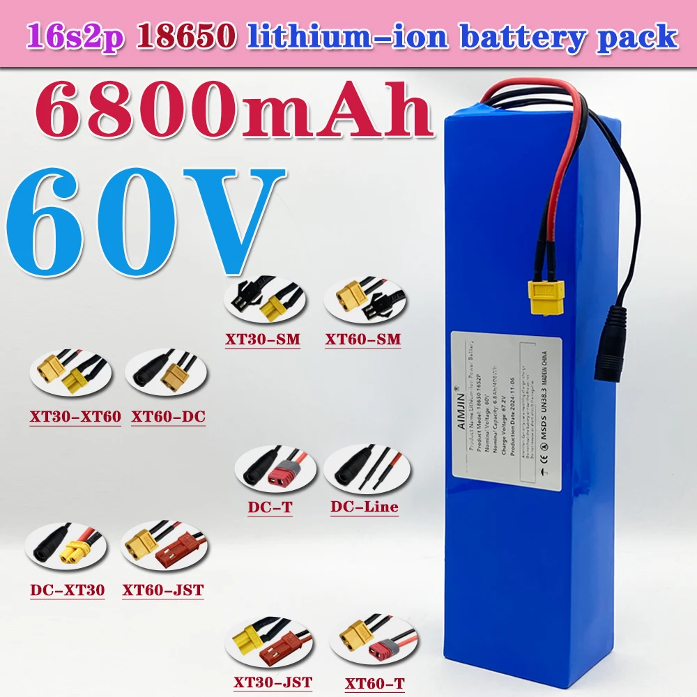 16S2P 60v 6800mAh lithium battery pack is suitable for electric scooter refitting high-capacity mountain bike batteryt
16S2P 60v 6800mAh lithium battery pack is suitable for electric scooter refitting high-capacity mountain bike batteryt