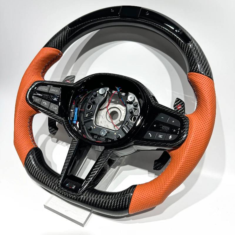 Sporty glossy carbon fiber custom steering wheel suitable for BMW G20 G28 G30 G38 G21 series
Sporty glossy carbon fiber custom steering wheel suitable for BMW G20 G28 G30 G38 G21 series