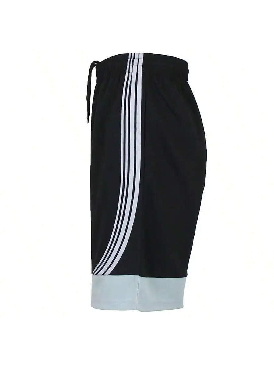 Mens Light Blue Striped Athletic Shorts With Elastic Waist And Side Pockets
Mens Light Blue Striped Athletic Shorts With Elastic Waist And Side Pockets
