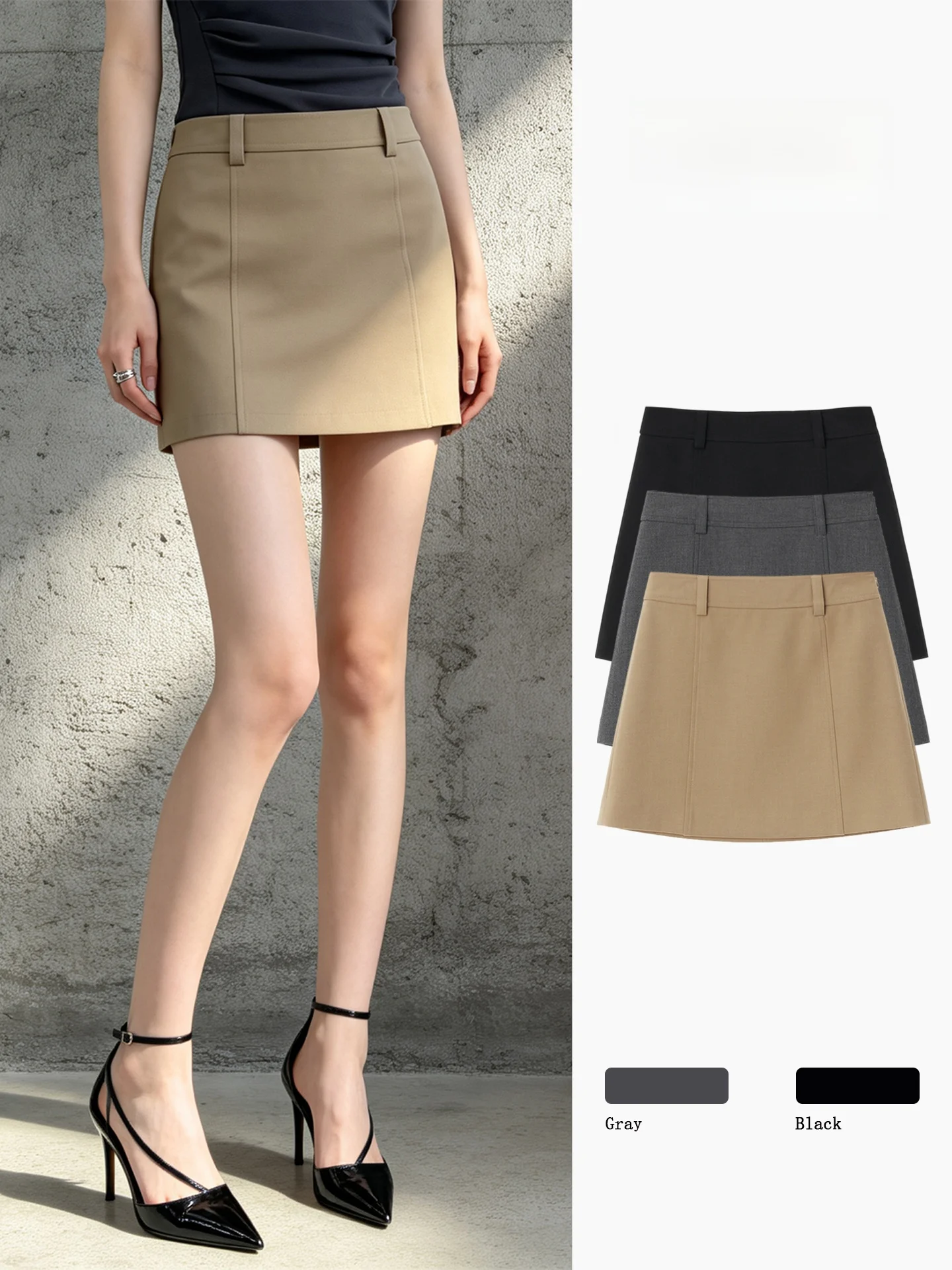 High Waist A-Line Skirt for Women Brown Slimming Summer Commute Fashionable Korean Style Short Skirts Polyester Fiber
High Waist A-Line Skirt for Women Brown Slimming Summer Commute Fashionable Korean Style Short Skirts Polyester Fiber