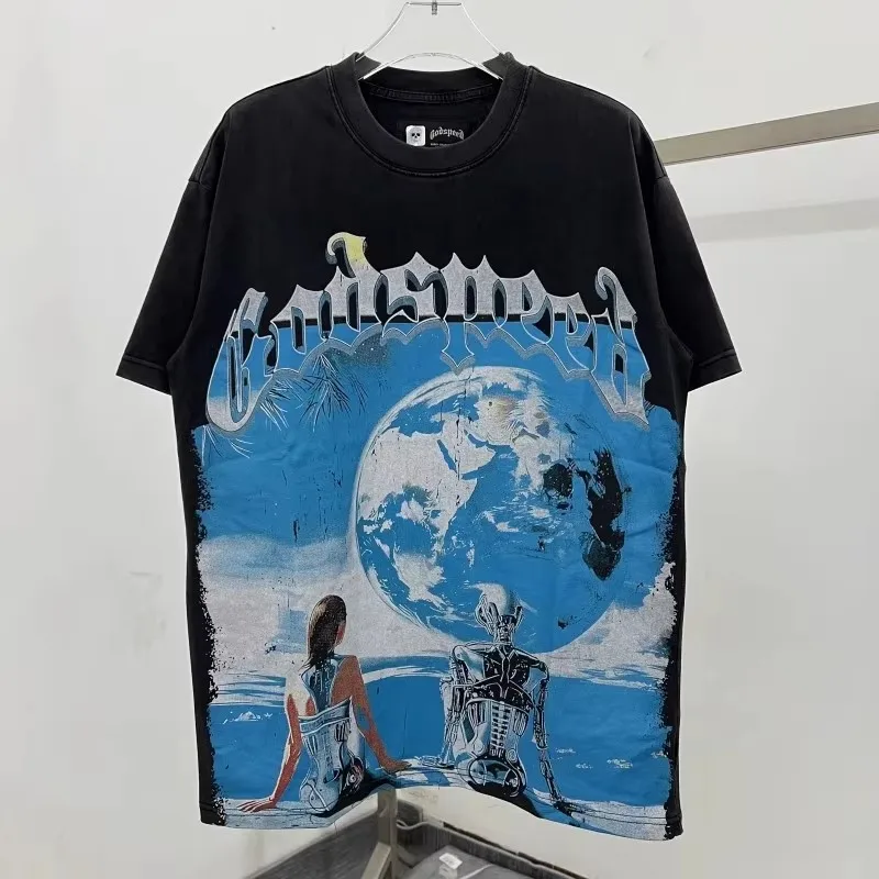 2025ss GOD SPEED T-shirt American Fashion Personality Classic Print Crewneck Short Sleeve Godspeed Tee Streetwear
2025ss GOD SPEED T-shirt American Fashion Personality Classic Print Crewneck Short Sleeve Godspeed Tee Streetwear