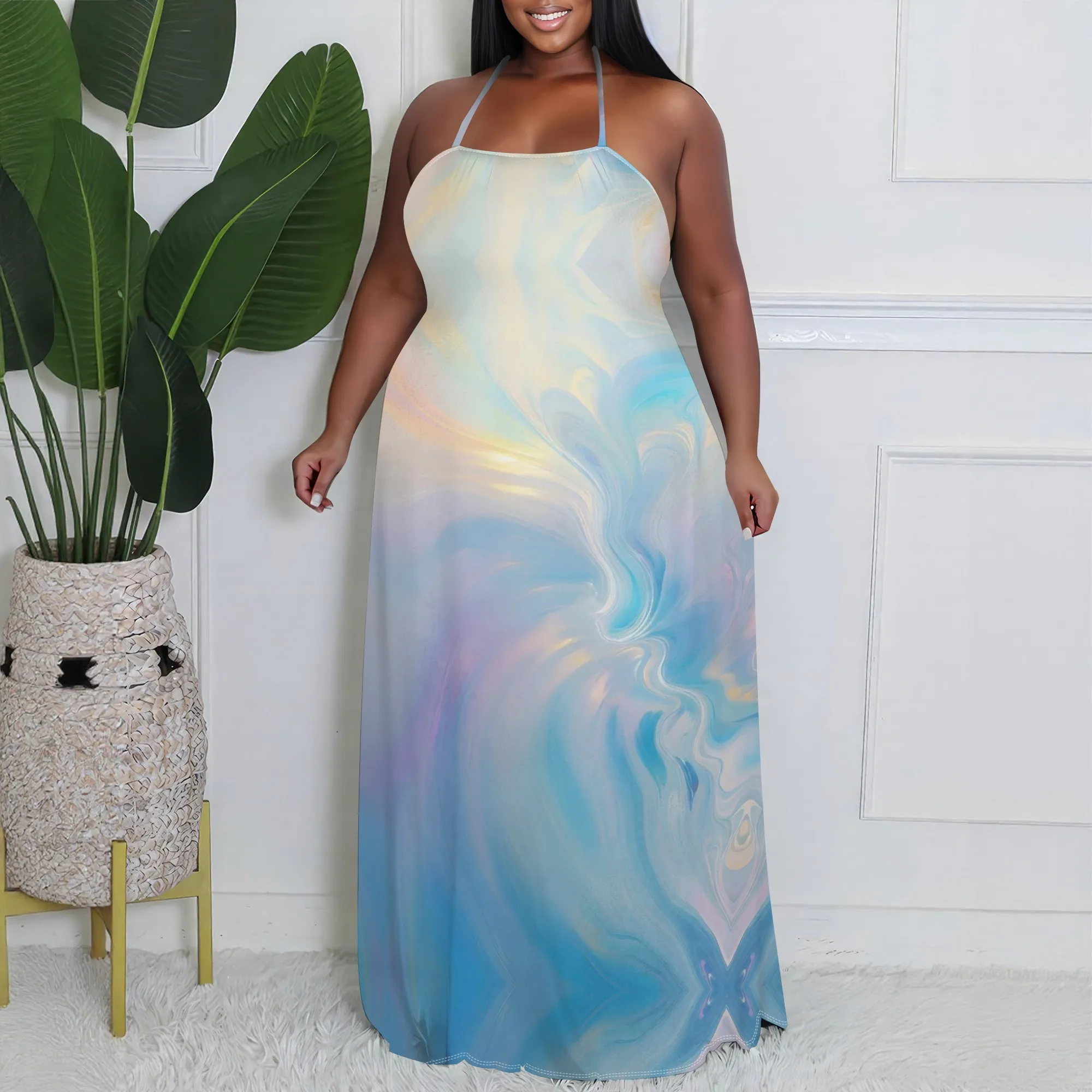 Red Galaxy Print Plus Size Dress XL‑6XL Halter Neck Sleeveless Bodycon Maxi Style for Night Party, Festival or Cosmic Art Event
Red Galaxy Print Plus Size Dress XL‑6XL Halter Neck Sleeveless Bodycon Maxi Style for Night Party, Festival or Cosmic Art Event