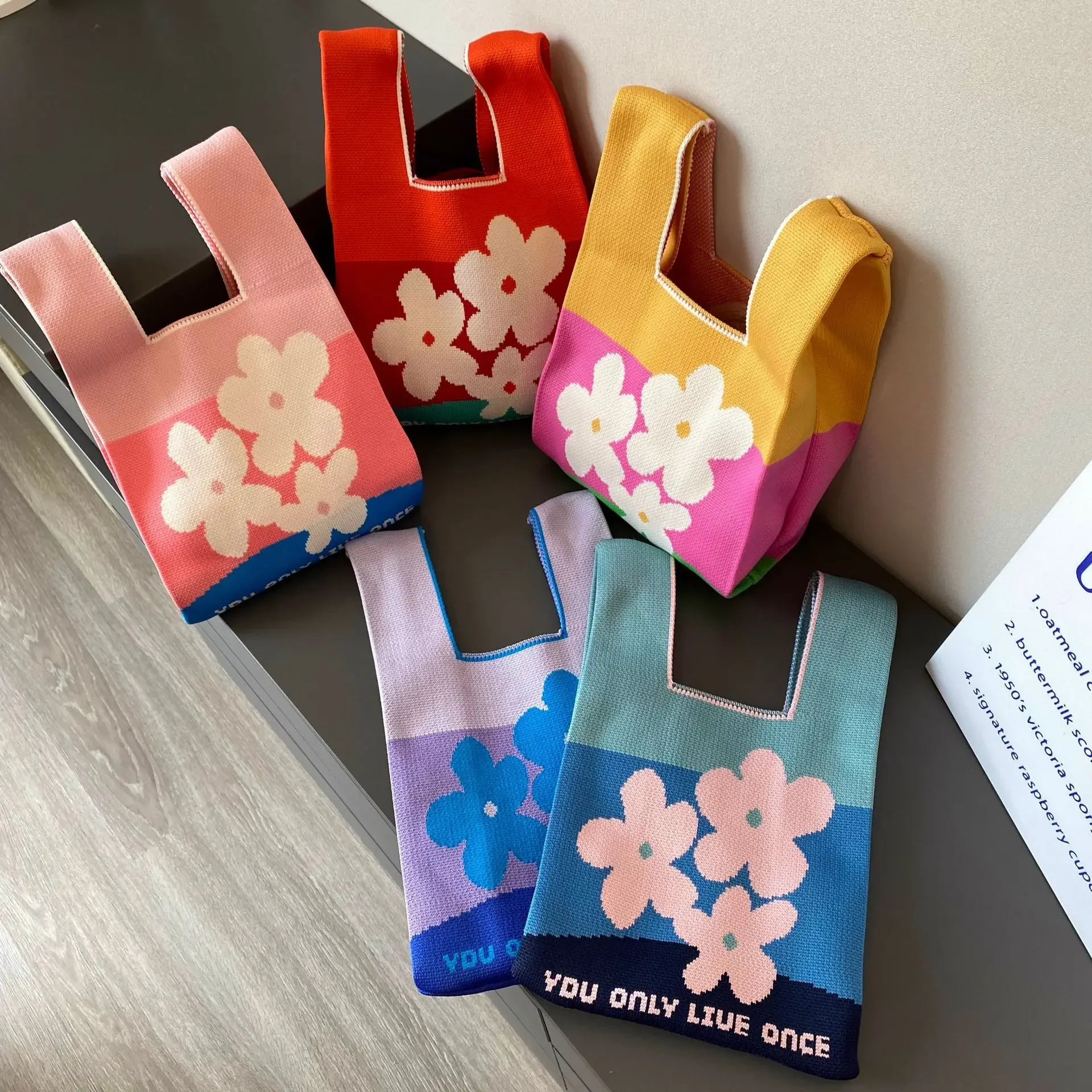 Female Korean Fashion Hyun A Stylish Floral Crochet Short Handles Knot Tote Bag Vintage Knitted Medium Size Portable Pouch Bag
Female Korean Fashion Hyun A Stylish Floral Crochet Short Handles Knot Tote Bag Vintage Knitted Medium Size Portable Pouch Bag