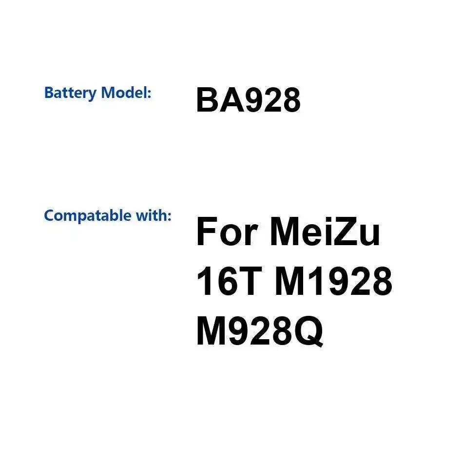 Для Meizu 16T M1928 M928Q аккумулятор мобильного телефона стабильный 4800 мАч BA928
Для Meizu 16T M1928 M928Q аккумулятор мобильного телефона стабильный 4800 мАч BA928