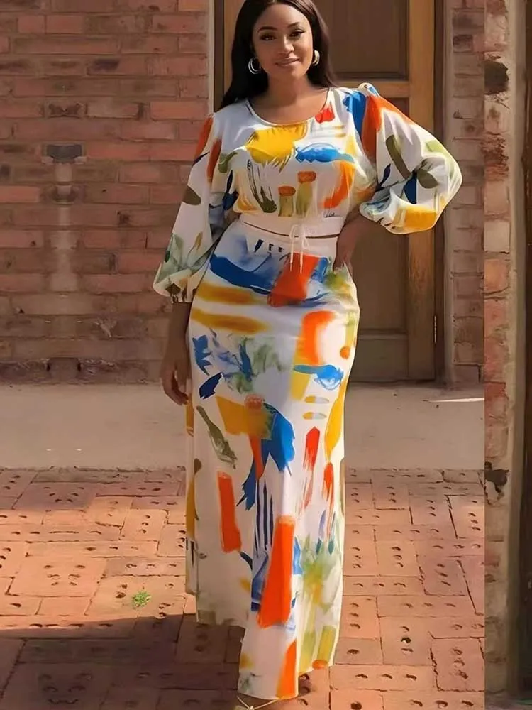 2 Pieces Set for Woman Elegant Plus Size Set Mid Skirt Set Slims Hips and Waist Blouse Outfit Streetwear Matching Set Spring
2 Pieces Set for Woman Elegant Plus Size Set Mid Skirt Set Slims Hips and Waist Blouse Outfit Streetwear Matching Set Spring