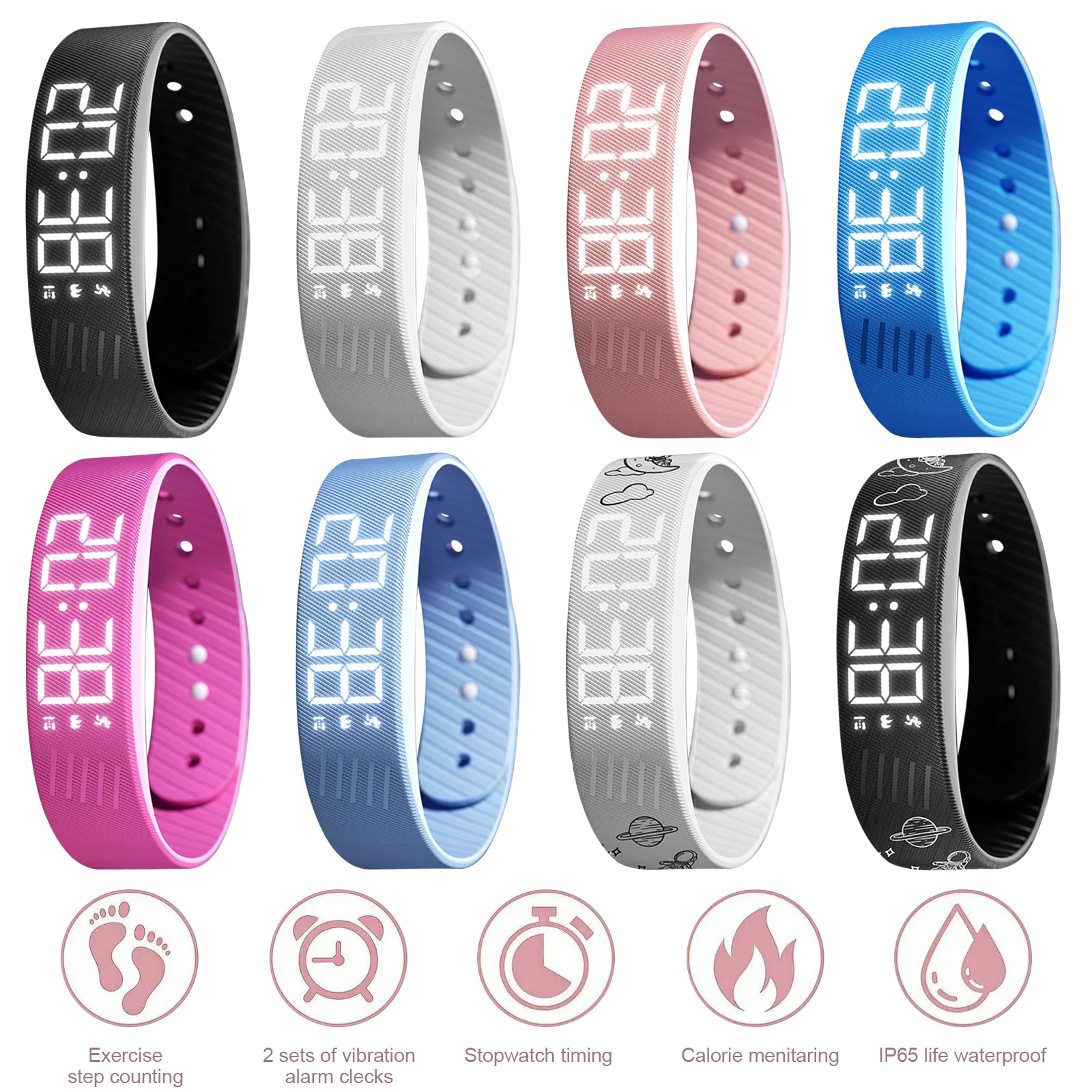 Vibrating Alarm Wristband Waterproof Silent Vibration Alarm Watch with Step Counter Pedometer for Heavy Sleepers Students
Vibrating Alarm Wristband Waterproof Silent Vibration Alarm Watch with Step Counter Pedometer for Heavy Sleepers Students