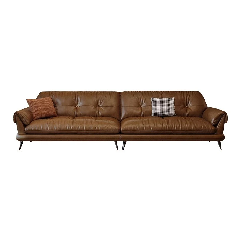 Retro oil wax leather sofa living room villa simple Italian minimalist medium and large straight row leather art Internet
Retro oil wax leather sofa living room villa simple Italian minimalist medium and large straight row leather art Internet