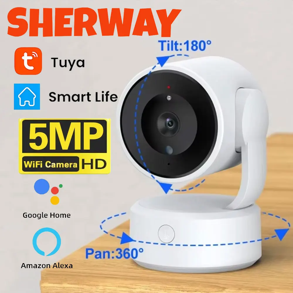 Tuya Wifi Camera Indoor 5MP One-Touch-Call Baby Monitor Two Way Talk Security IP Camera Video Surveillance Wireless 4X Zoom Cam
Tuya Wifi Camera Indoor 5MP One-Touch-Call Baby Monitor Two Way Talk Security IP Camera Video Surveillance Wireless 4X Zoom Cam