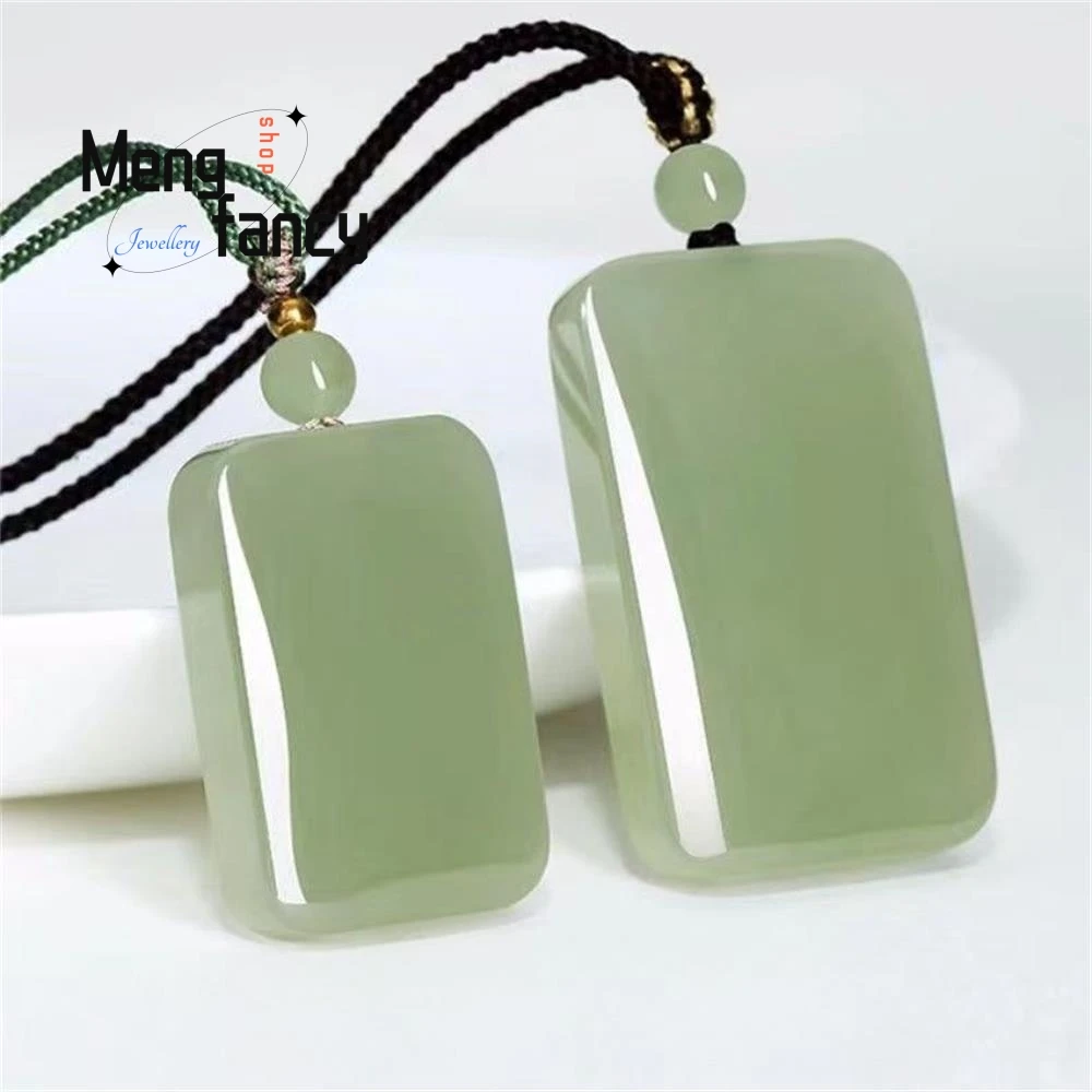 Natural Hetian Green Jade Safe and Sound Plaque Pendant Simple Exquisite Fashion Jewelry Handicraft Couple Luxury Holiday Gifts
Natural Hetian Green Jade Safe and Sound Plaque Pendant Simple Exquisite Fashion Jewelry Handicraft Couple Luxury Holiday Gifts
