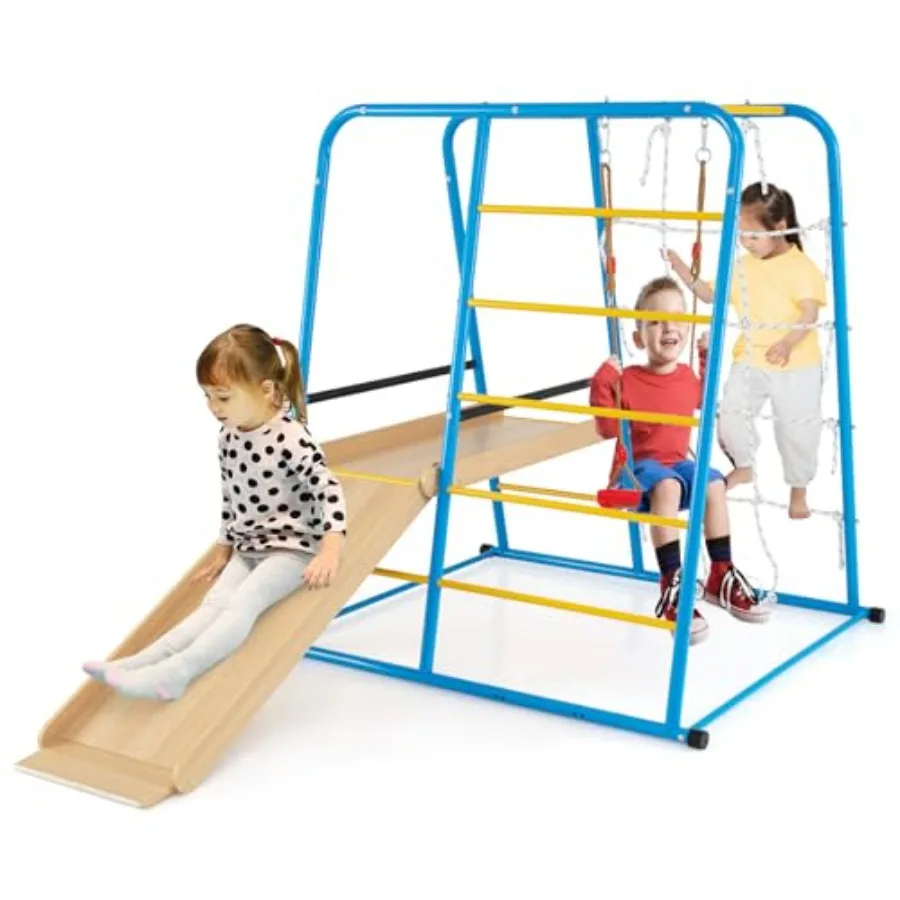 Indoor Playground Jungle Gym Metal Montessori Climbing Toys for and Toddlers w/Slide Swing Monkey Bars Climbing Ladder and Rope
Indoor Playground Jungle Gym Metal Montessori Climbing Toys for and Toddlers w/Slide Swing Monkey Bars Climbing Ladder and Rope
