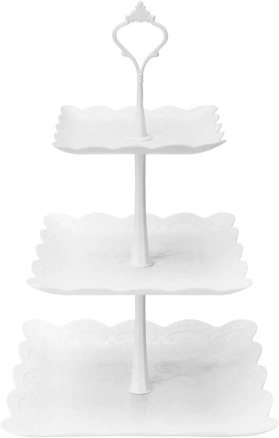 3 Tier Cupcake Stand, Plastic Square Dessert Tray for Tea Party, Birthday, Wedding (White)
3 Tier Cupcake Stand, Plastic Square Dessert Tray for Tea Party, Birthday, Wedding (White)