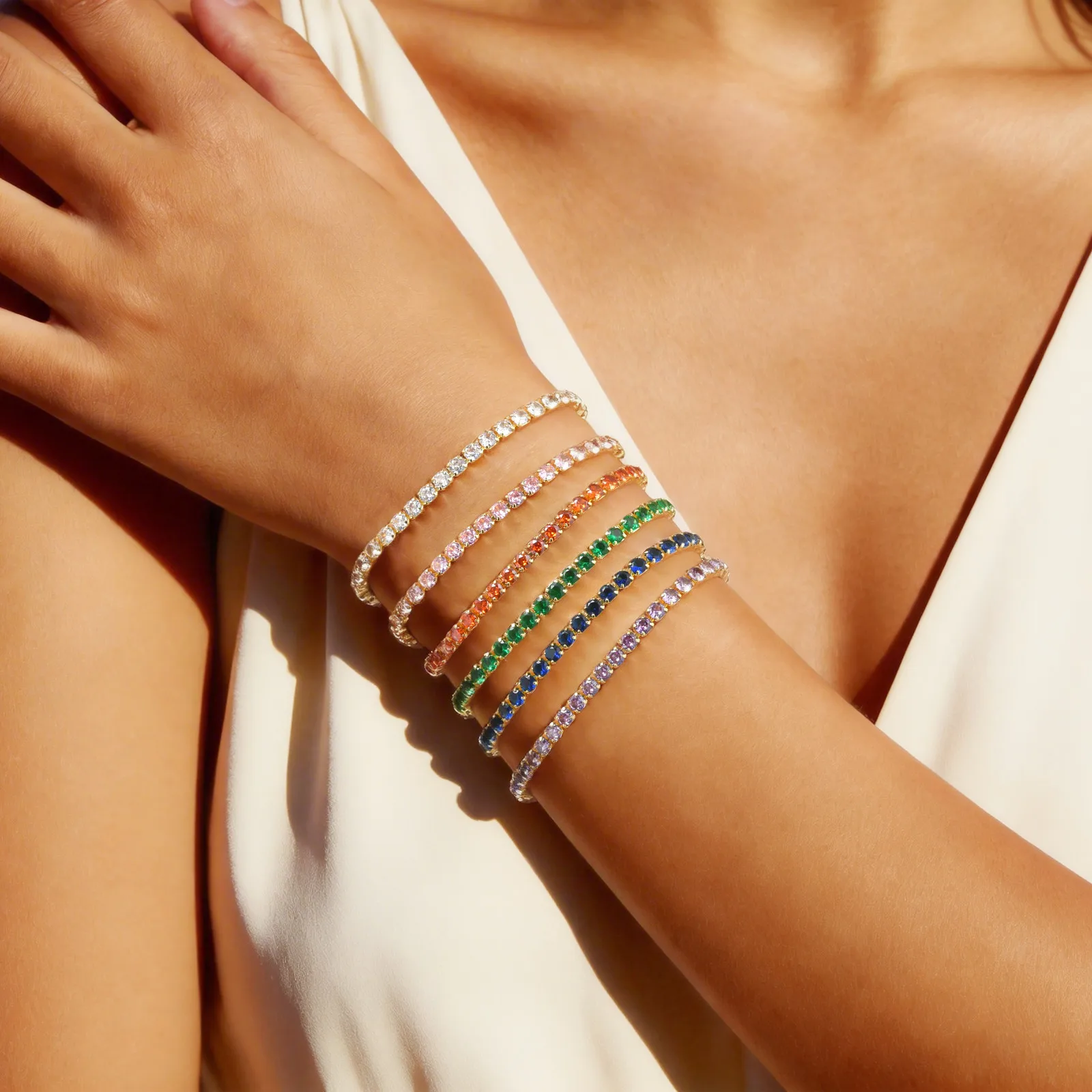 Vnox 3mm Width Colorful Tennis Bracelet for Women, Cubic Zirconia Bangle, 16cm Length Wristband Party Birthday Jewelry Gift New
Vnox 3mm Width Colorful Tennis Bracelet for Women, Cubic Zirconia Bangle, 16cm Length Wristband Party Birthday Jewelry Gift New