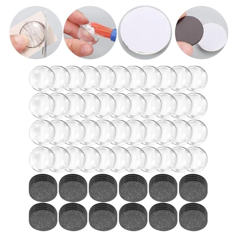 48Pieces Clear Glass Cabochons and Round Craft Magnets with Adhesive Backing For Fridge Lockers Whiteboards Decoration
48Pieces Clear Glass Cabochons and Round Craft Magnets with Adhesive Backing For Fridge Lockers Whiteboards Decoration