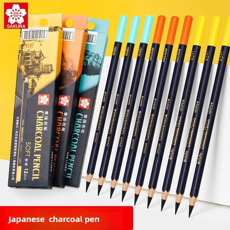 Japan Sakura Neutral Charcoal Sketch Carbon Soft Carbon Painting Pencil Soft Medium Hard Professional Art Supplies 12pcs/box
Japan Sakura Neutral Charcoal Sketch Carbon Soft Carbon Painting Pencil Soft Medium Hard Professional Art Supplies 12pcs/box