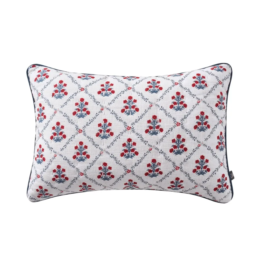 Poppy Trellis Decorative Pillow Red White Blue 19" x 13" by
Poppy Trellis Decorative Pillow Red White Blue 19" x 13" by