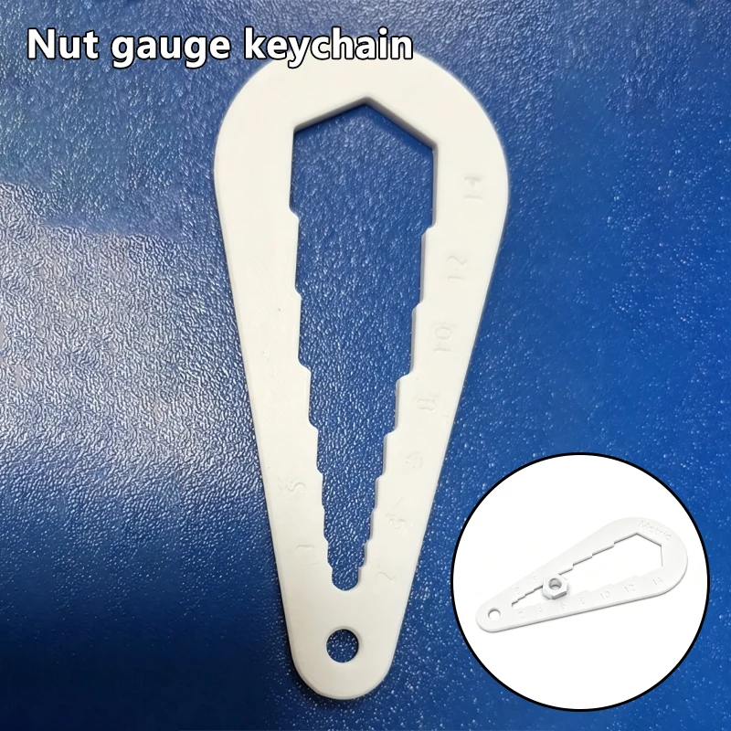 Nut Gauge Keychain Portable Multifunctional Nut Measuring Tool Mini Size Essential Gadget Hardware Measuring Accessories
Nut Gauge Keychain Portable Multifunctional Nut Measuring Tool Mini Size Essential Gadget Hardware Measuring Accessories