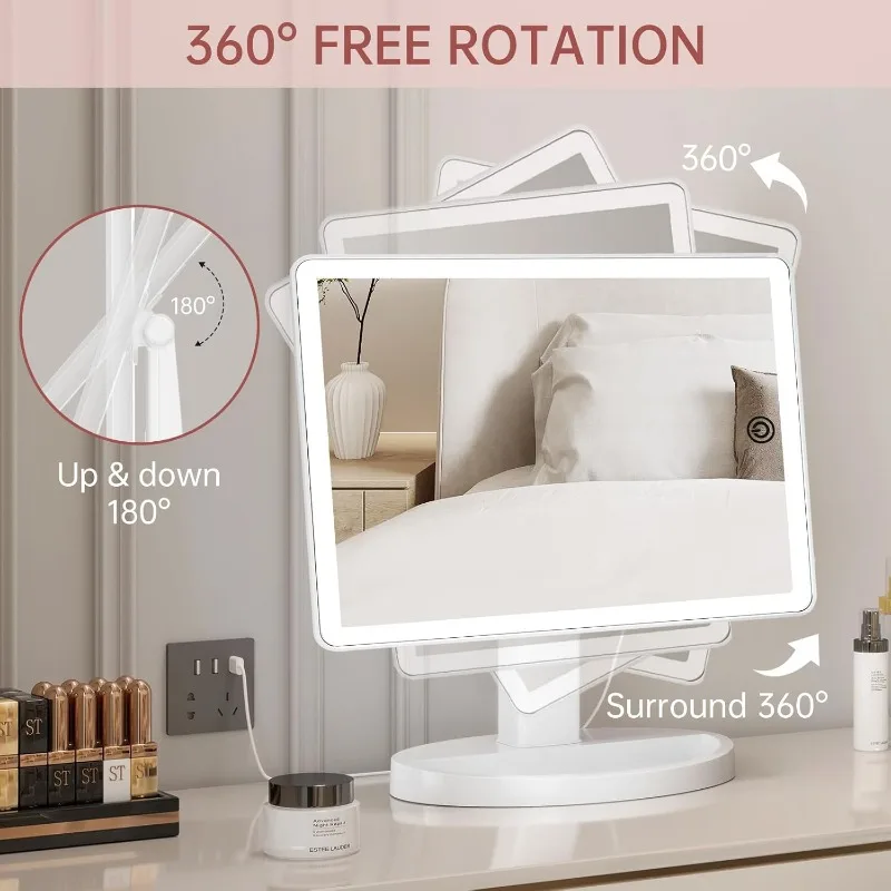 Large Lighted Vanity Makeup Mirror With 88 LED, 360 Rotation Touch Screen, 10X Magnification Portable Tabletop Cosmetic
Large Lighted Vanity Makeup Mirror With 88 LED, 360 Rotation Touch Screen, 10X Magnification Portable Tabletop Cosmetic