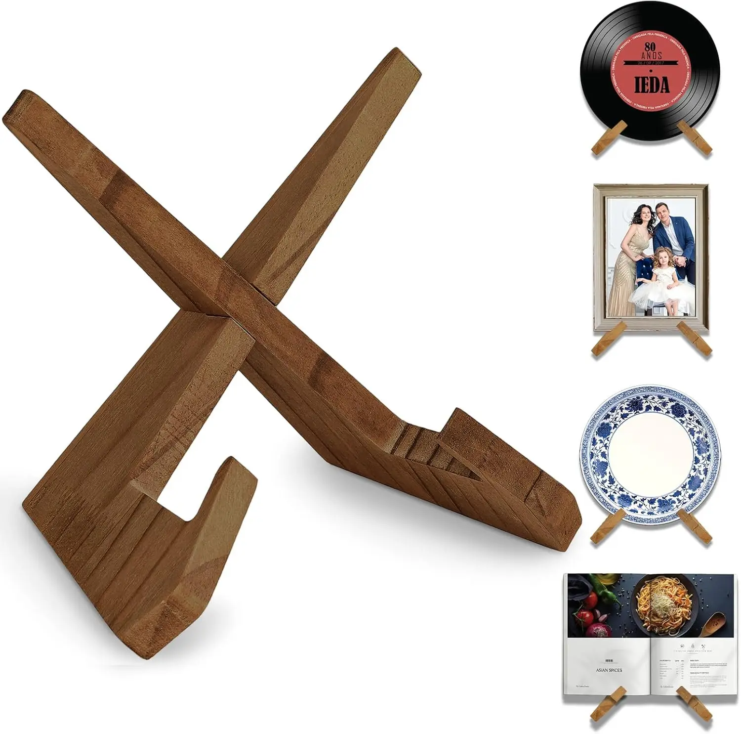 Wooden Vinyl Record Stand, Plate Holder Display for Photos, Cookbooks
Wooden Vinyl Record Stand, Plate Holder Display for Photos, Cookbooks
