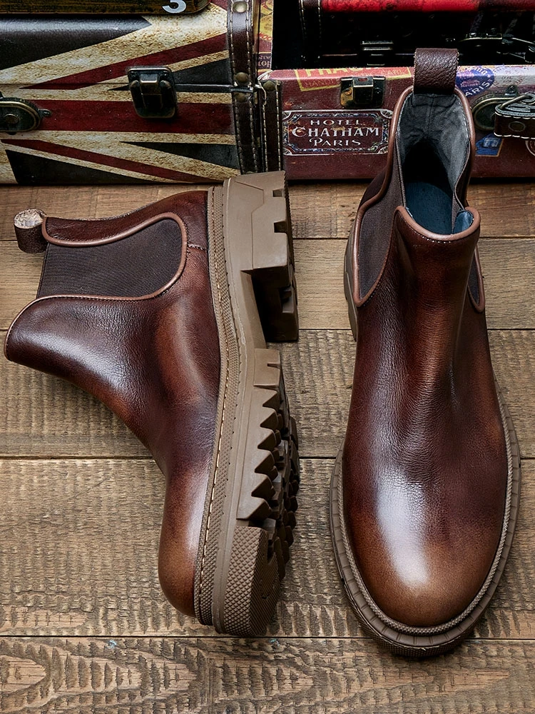 Men's Winter Fce Lined Chelsea Boots Warm Thi Bot Boots Motorcycle Boots Heightening Genuine Leather Boots
Men's Winter Fce Lined Chelsea Boots Warm Thi Bot Boots Motorcycle Boots Heightening Genuine Leather Boots