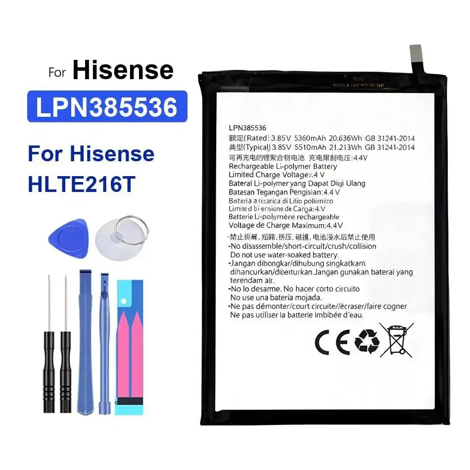 Mobile Phone Battery Premium Replacement 5510Mah LPN385536 For Hisense HLTE216T Long Lasting
Mobile Phone Battery Premium Replacement 5510Mah LPN385536 For Hisense HLTE216T Long Lasting