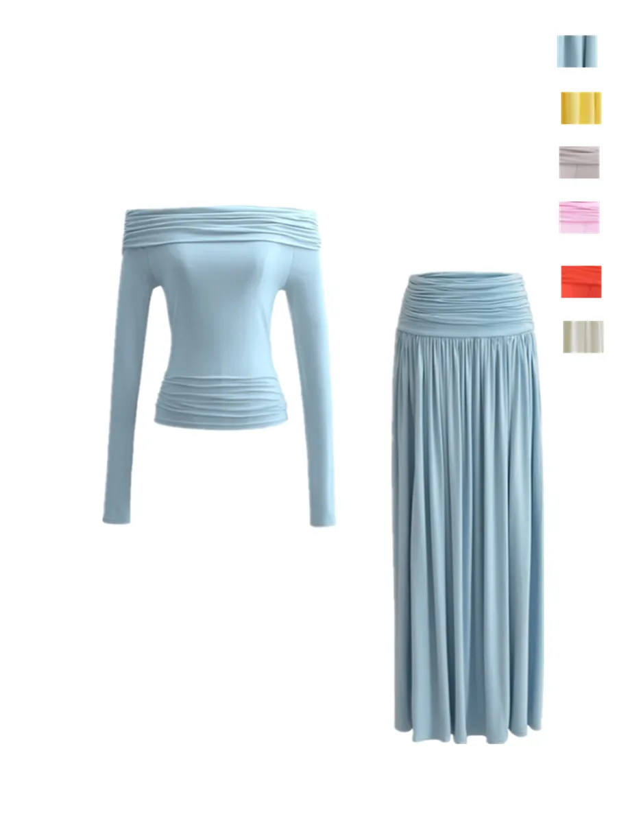 Ele High Waist Midi Skirt And oulder Bared Long Sve Set Pure Desire Mono oulder Pure Color Faion Set
Ele High Waist Midi Skirt And oulder Bared Long Sve Set Pure Desire Mono oulder Pure Color Faion Set