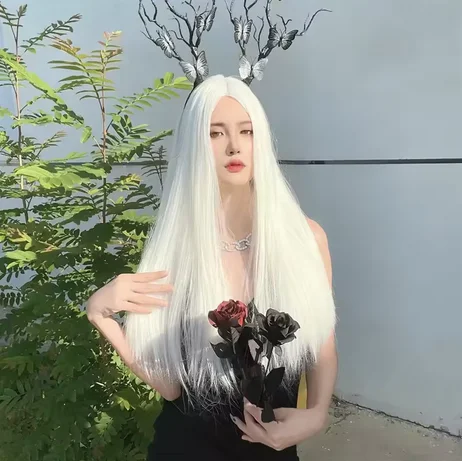 Wig for Women European and American White Long Straight Hair Synthetic Material Chemical Fiber Headgear Medium Hair Lolita Wig
Wig for Women European and American White Long Straight Hair Synthetic Material Chemical Fiber Headgear Medium Hair Lolita Wig