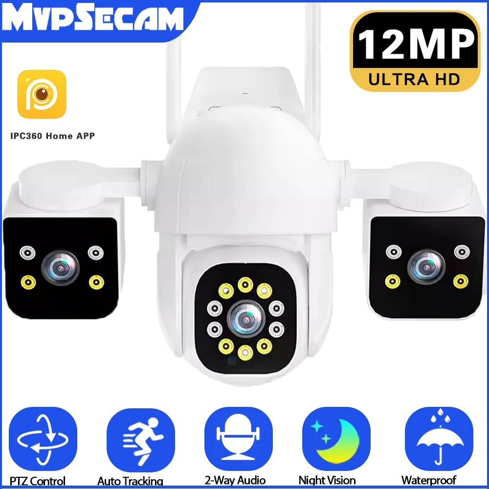 6K Ultra HD WiFi Security Camera – 12MP Outdoor PTZ with 3 Lens & 3 Screens, AI Motion Tracking, 4K Video, 360° Surveillance, IP
6K Ultra HD WiFi Security Camera – 12MP Outdoor PTZ with 3 Lens & 3 Screens, AI Motion Tracking, 4K Video, 360° Surveillance, IP