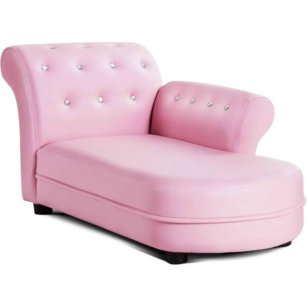 Kids Sofa, Pink Toddler Couch Princess Sofa with PVC Leather and Embedded Crystal, Upholstered Children Chaise Lounge
Kids Sofa, Pink Toddler Couch Princess Sofa with PVC Leather and Embedded Crystal, Upholstered Children Chaise Lounge
