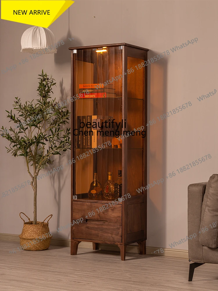 zz185Modern Black Walnut Solid Wood Storage Glass Wine Cabinet Display TV Side Cabinet Narrow Cabinet
zz185Modern Black Walnut Solid Wood Storage Glass Wine Cabinet Display TV Side Cabinet Narrow Cabinet