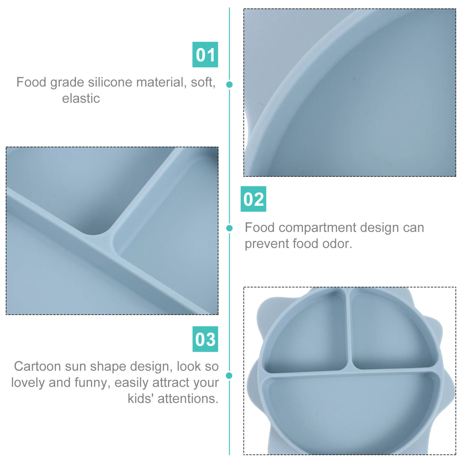 Silicone Design Divided Dish Kids Dish Toddler Baby Plate Bowl Children Tableware Baby Tableware Portable Lightweight
Silicone Design Divided Dish Kids Dish Toddler Baby Plate Bowl Children Tableware Baby Tableware Portable Lightweight