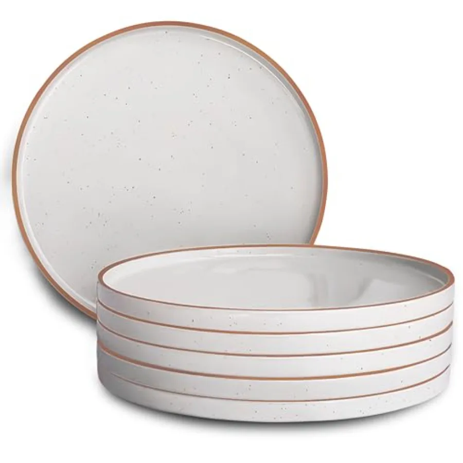 Ceramic Flat Dinner Plates Set of 6 10.5 in High Edge Dish Set - Microwave Oven and Dishwasher Safe Scratch Resistant Modern Di
Ceramic Flat Dinner Plates Set of 6 10.5 in High Edge Dish Set - Microwave Oven and Dishwasher Safe Scratch Resistant Modern Di